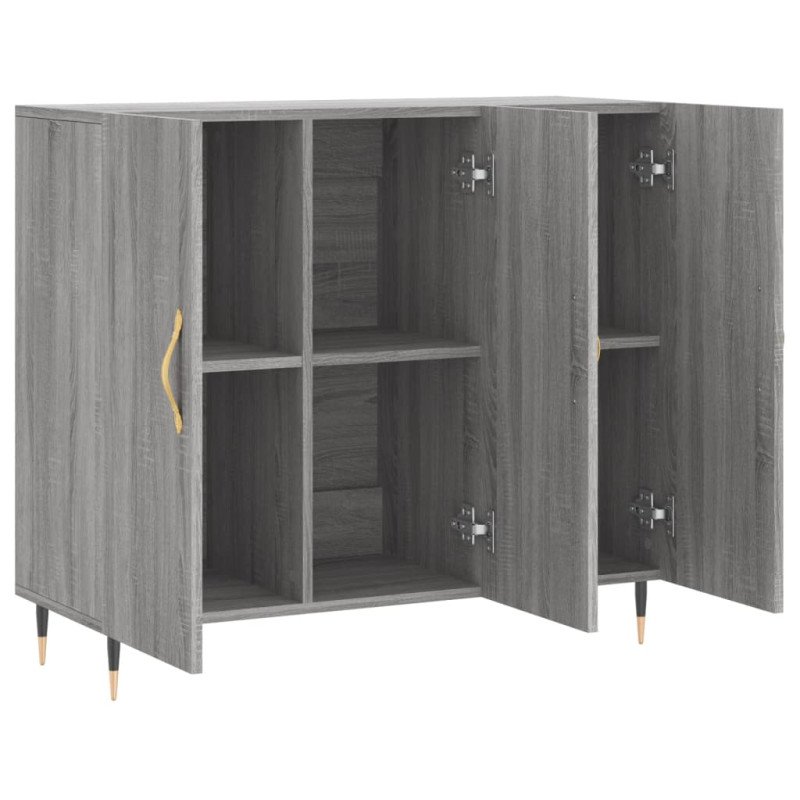 vidaXL Komoda sivý dub sonoma 90x34x80 cm kompozitné drevo