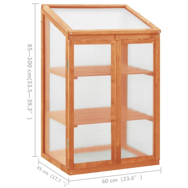 vidaXL Skleník 60x45x100 cm jedľové drevo
