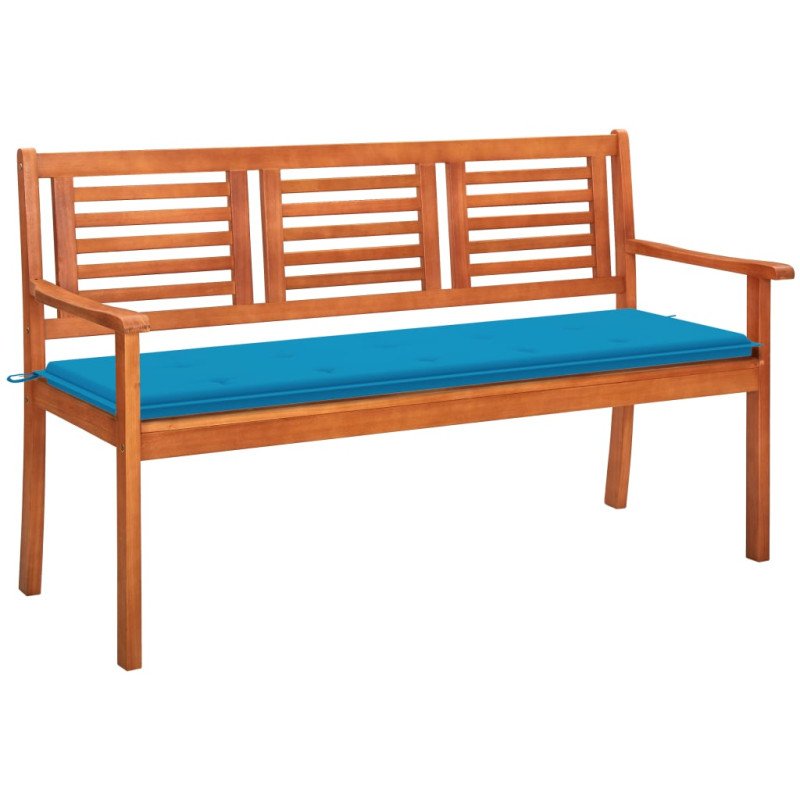 vidaXL 3-miestna záhradná lavica s vankúšom 150 cm eukalyptový masív