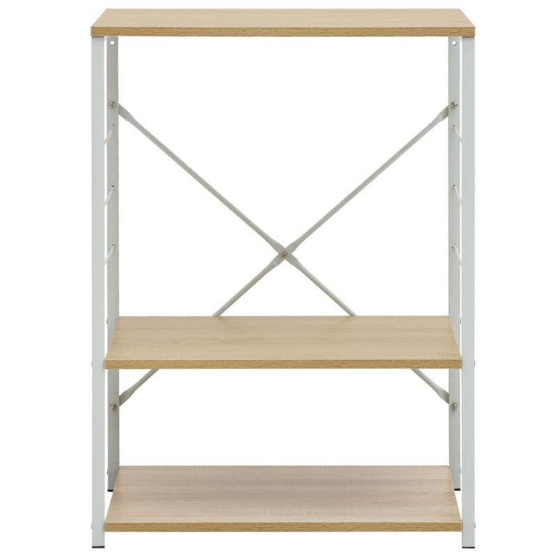 vidaXL Skrinka na mikrovlnku biela+dub 60x39,6x79,5cm kompozitné drevo
