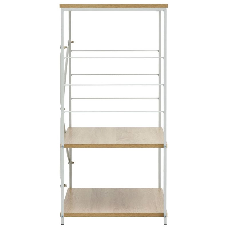 vidaXL Skrinka na mikrovlnku biela+dub 60x39,6x79,5cm kompozitné drevo