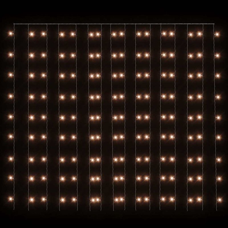 vidaXL LED svetelný záves 3x3 m 300 LED teplý biely 8 funkcií