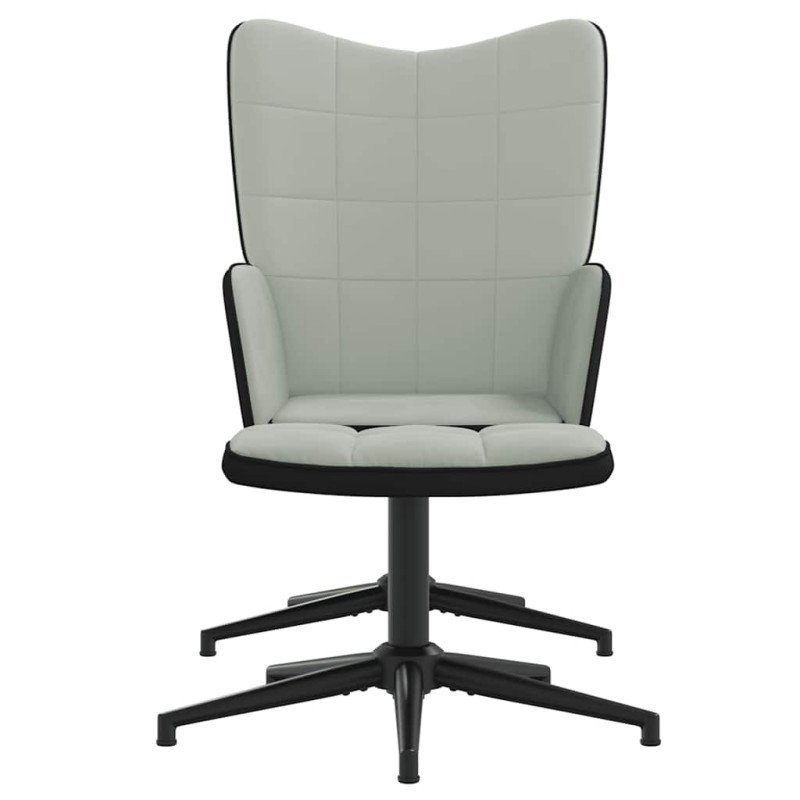 vidaXL Relaxačné kreslo s podnožkou bledosivé zamat a PVC
