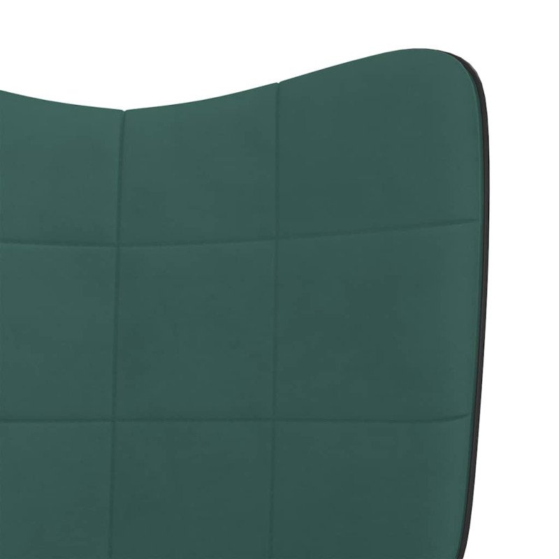 vidaXL Hojdacie kreslo tmavozelené zamat a PVC