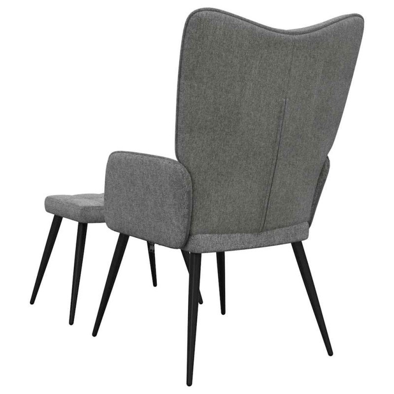 vidaXL Relaxačné kreslo s podnožkou, tmavosivé, látka
