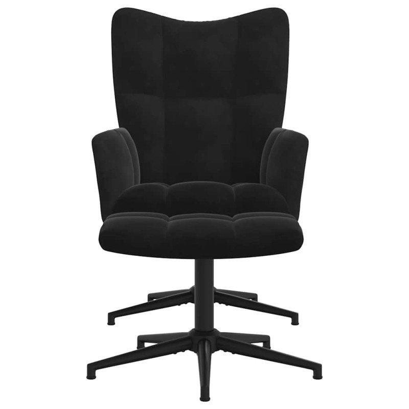 vidaXL Relaxačné kreslo s podnožkou, čierne, zamat
