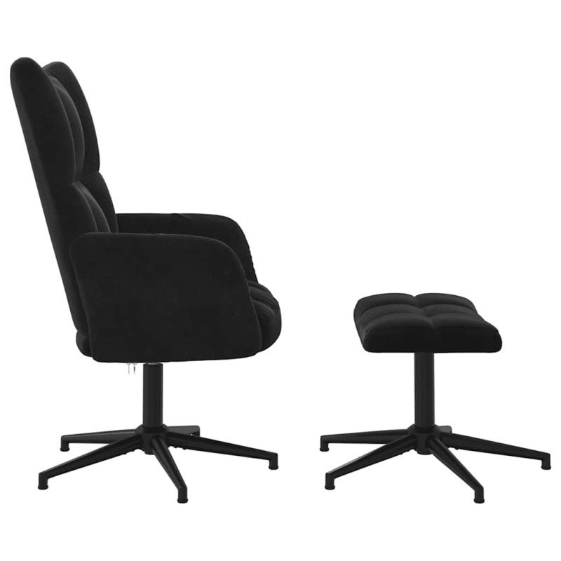 vidaXL Relaxačné kreslo s podnožkou, čierne, zamat