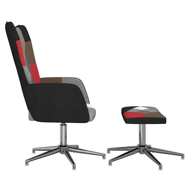 vidaXL Relaxačné kreslo s podnožkou vzor patchwork látkové