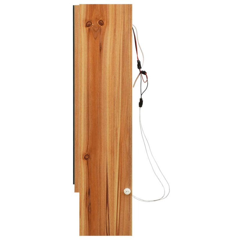 vidaXL LED kúpeľňová zrkadlová skrinka dubová 80x15x60 cm MDF