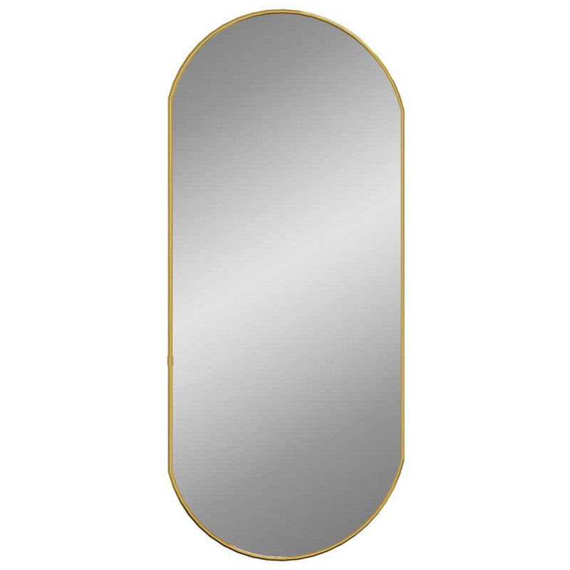 vidaXL Nástenné zrkadlo zlaté 80x35 cm okrúhle