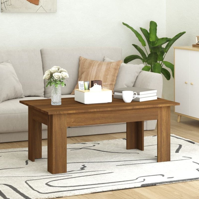vidaXL Konferenčný stolík hnedý dub 100x60x42 cm spracované drevo