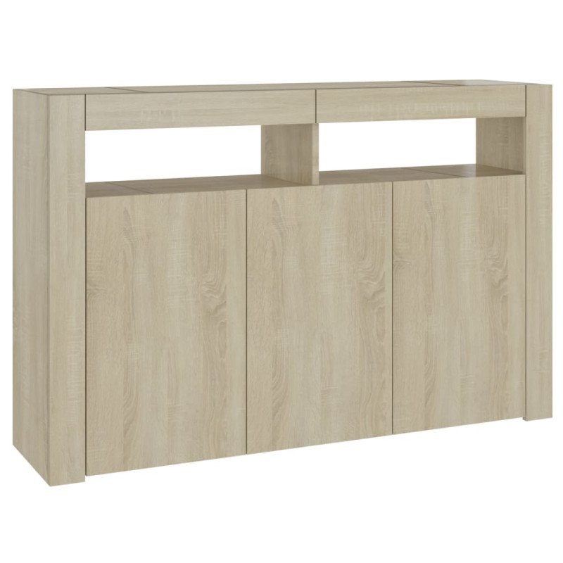 vidaXL Komoda s LED svetlami dub sonoma 115,5x30x75 cm