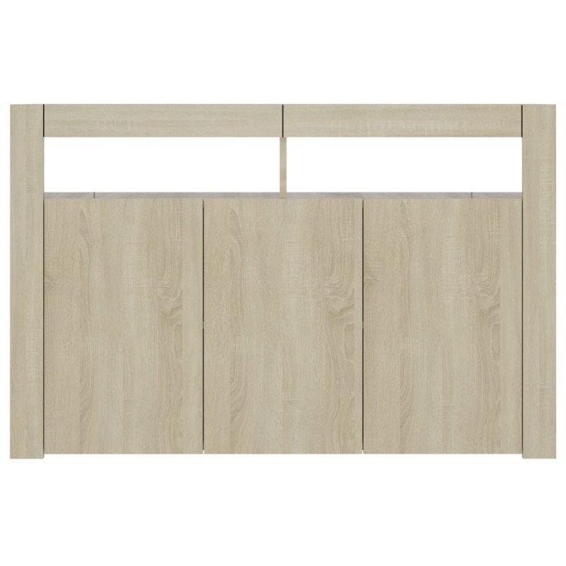 vidaXL Komoda s LED svetlami dub sonoma 115,5x30x75 cm