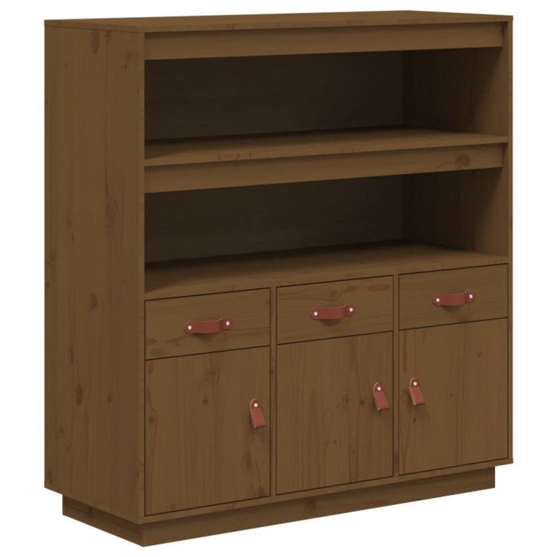 vidaXL Vysoká skrinka medovohnedá 100x40x108,5 cm masívna borovica