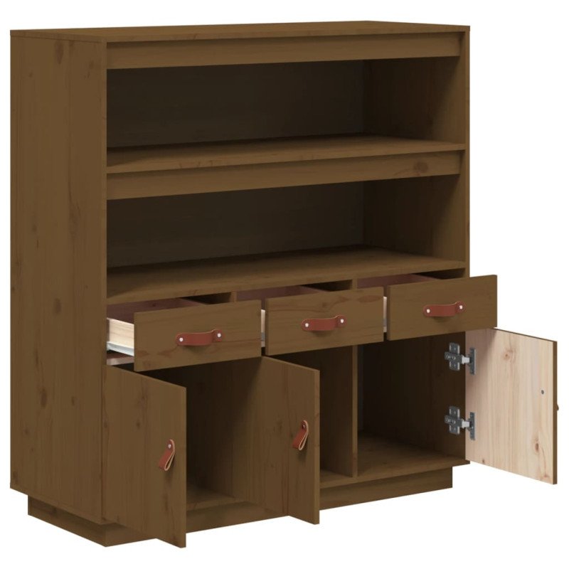 vidaXL Vysoká skrinka medovohnedá 100x40x108,5 cm masívna borovica