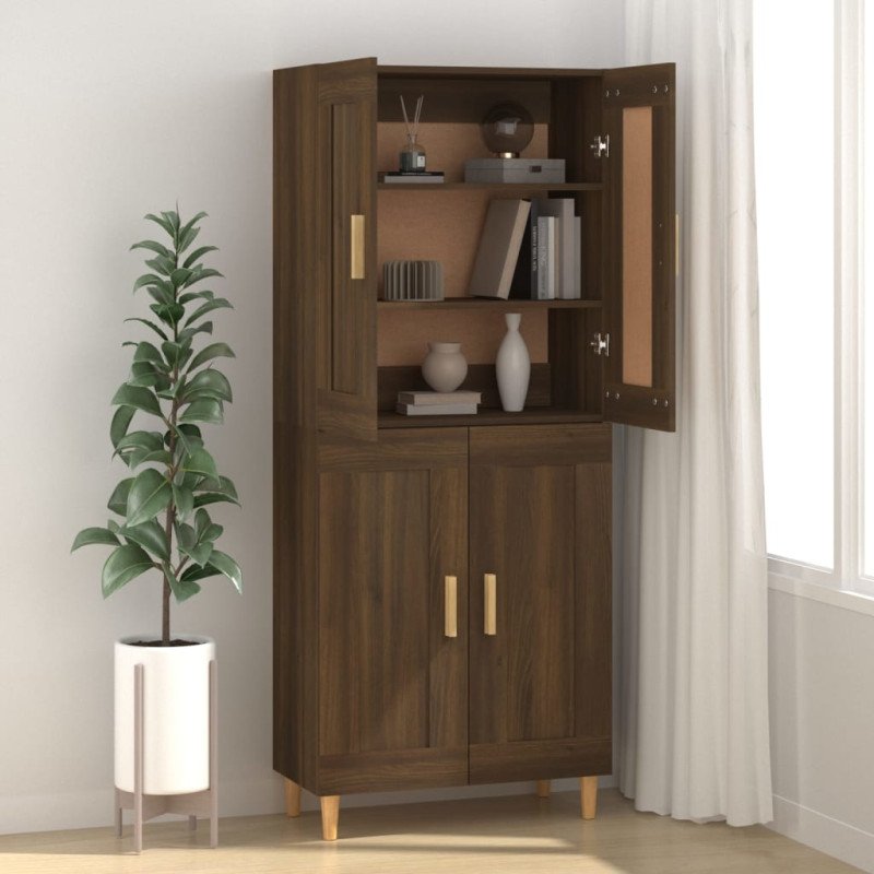 vidaXL Komoda hnedý dub 69,5x34x90 cm spracované drevo