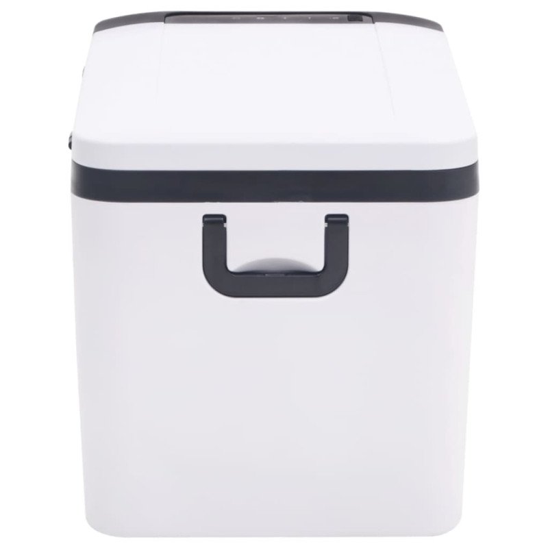 vidaXL Chladiaci box s rukoväťou čierno-biely 25 l PP a PE