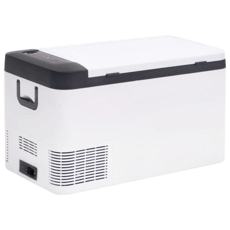 vidaXL Chladiaci box s rukoväťou čierno-biely 25 l PP a PE
