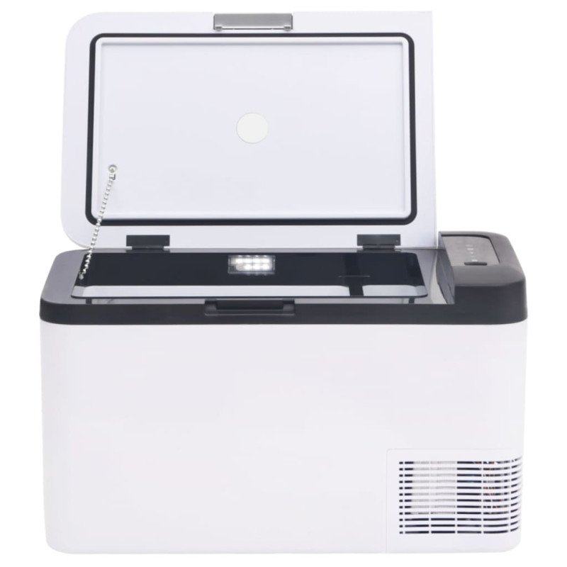 vidaXL Chladiaci box s rukoväťou čierno-biely 25 l PP a PE