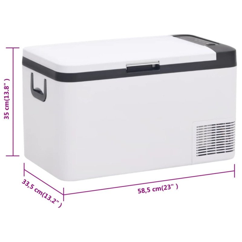 vidaXL Chladiaci box s rukoväťou čierno-biely 25 l PP a PE