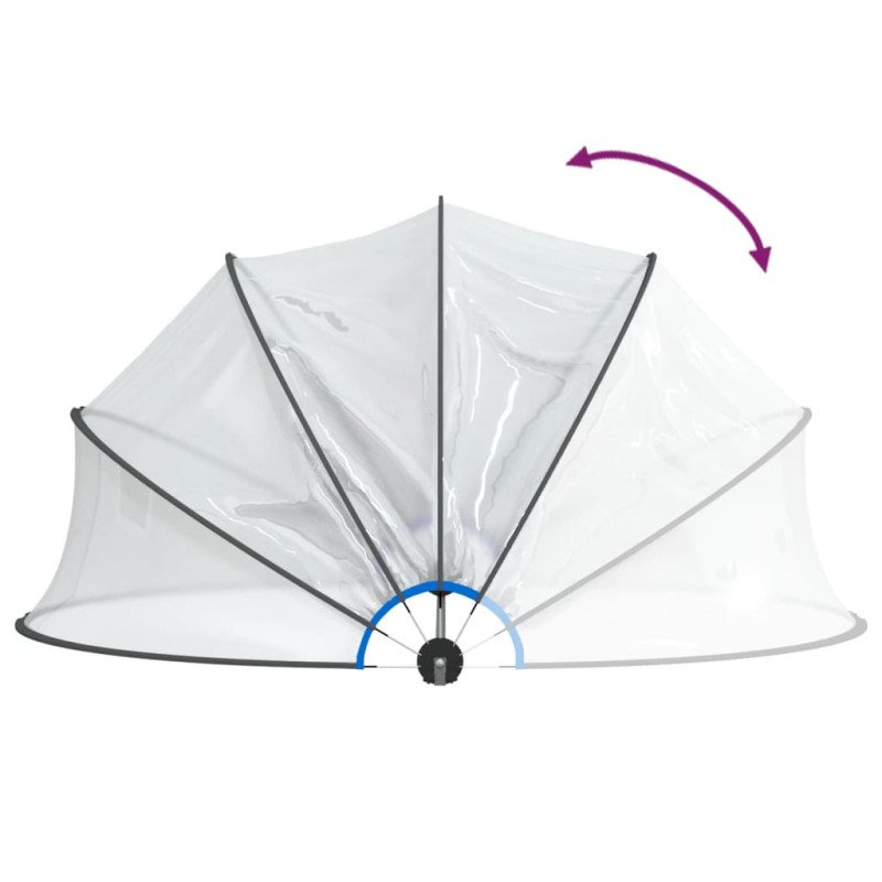 vidaXL Bazénová kupola okrúhla 376x188 cm PVC