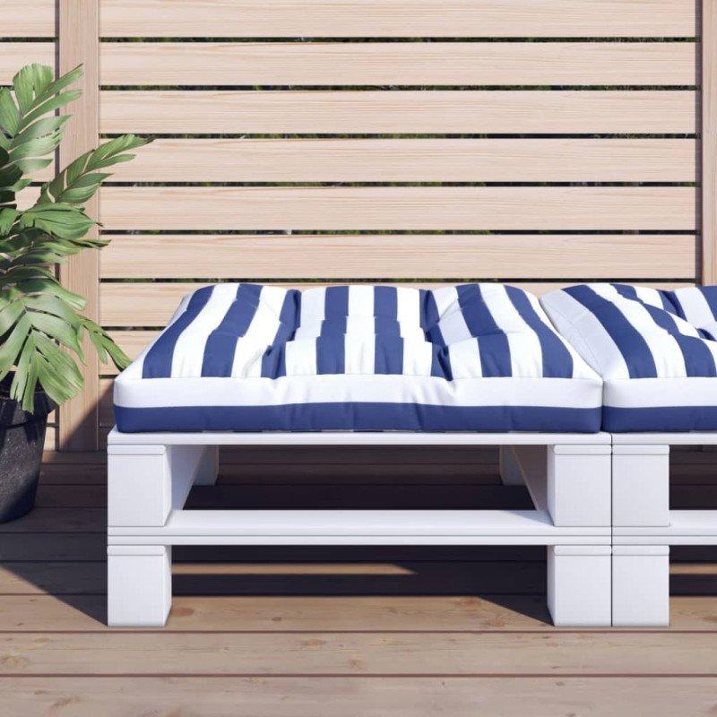 vidaXL Poduška na paletovú pohovku modro-biele pruhy 70x70x12 cm látka