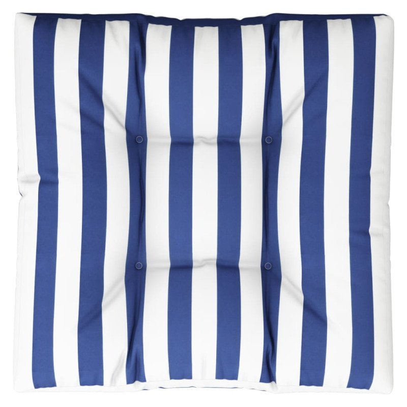 vidaXL Poduška na paletovú pohovku modro-biele pruhy 70x70x12 cm látka