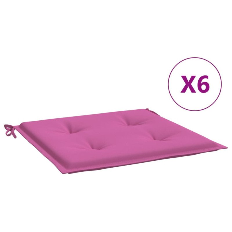 vidaXL Podložky na záhradné stoličky 4 ks ružové 40x40x3 cm látka