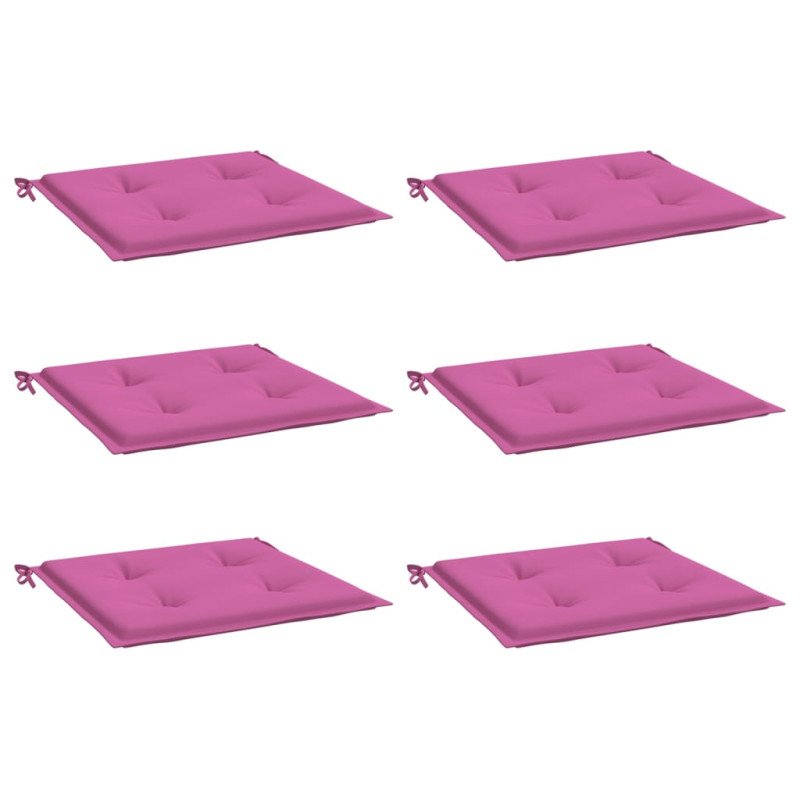 vidaXL Podložky na záhradné stoličky 4 ks ružové 40x40x3 cm látka
