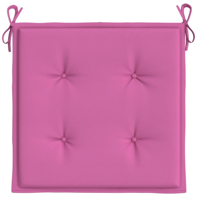 vidaXL Podložky na záhradné stoličky 6 ks ružové 50x50x3 cm látka