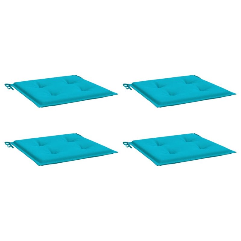 vidaXL Podložky na záhradné stoličky 4 ks tyrkysové 50x50x3 cm látka