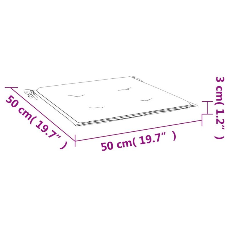 vidaXL Podložky na záhradné stoličky 4 ks tyrkysové 50x50x3 cm látka