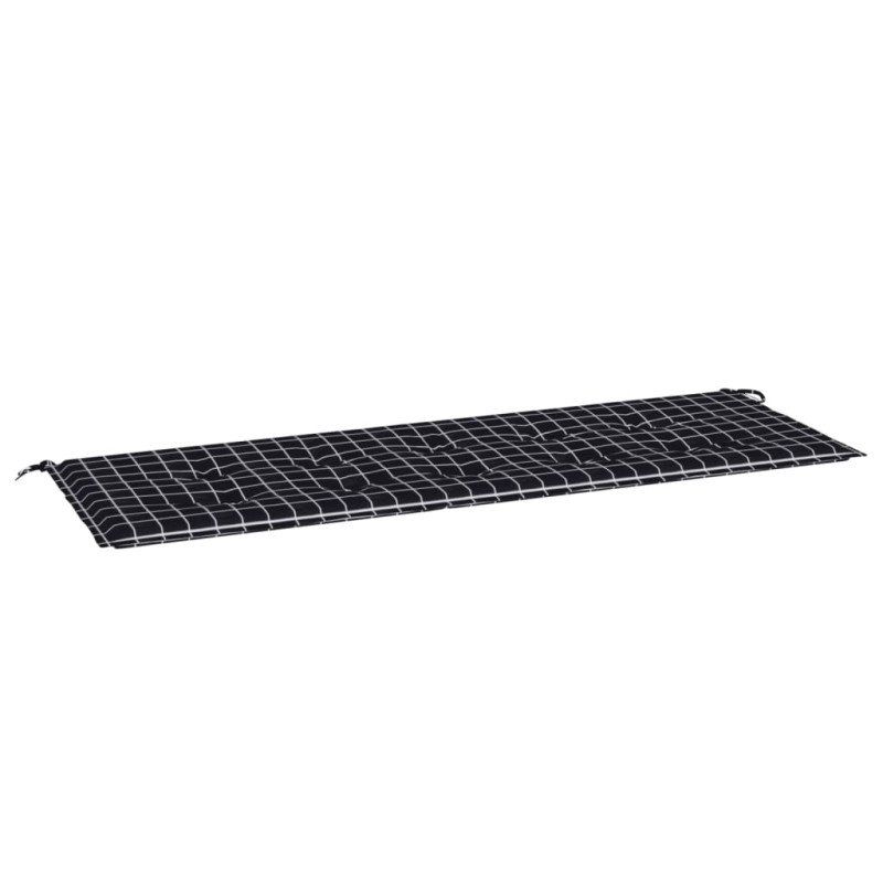 vidaXL Podložka na záhradnú lavičku čierne kocky 150x50x3 cm látka