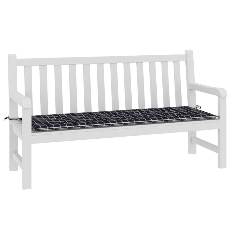 vidaXL Podložka na záhradnú lavičku čierne kocky 150x50x3 cm látka