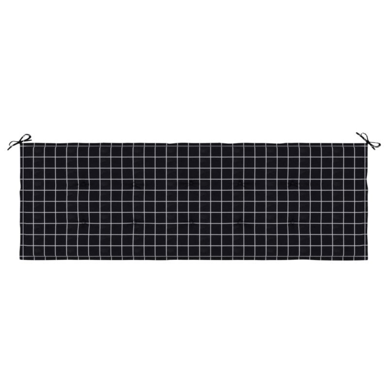 vidaXL Podložka na záhradnú lavičku čierne kocky 150x50x3 cm látka