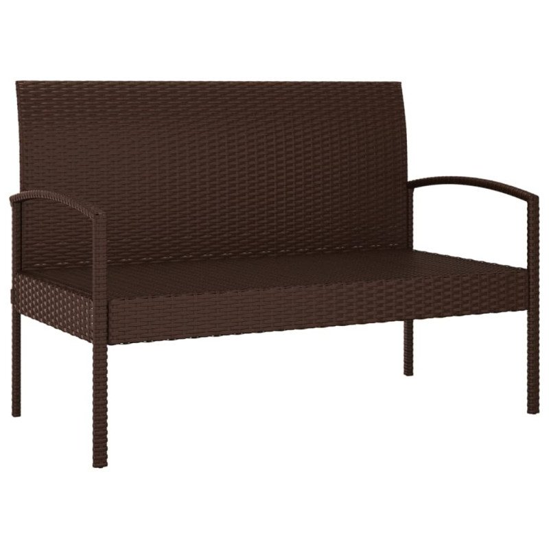 vidaXL Záhradná lavička s vankúšmi hnedá 105 cm polyratan
