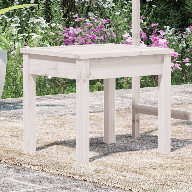 vidaXL Záhradná lavica biela 50x44x45 cm masívna borovica