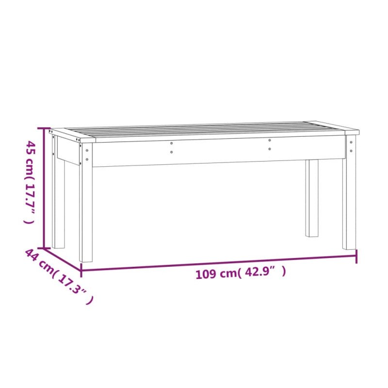 vidaXL Záhradná lavica sivá 109x44x45 cm masívna borovica