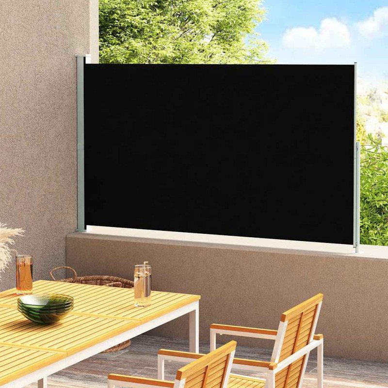 vidaXL Zaťahovacia bočná markíza na terasu 200x300 cm, čierna