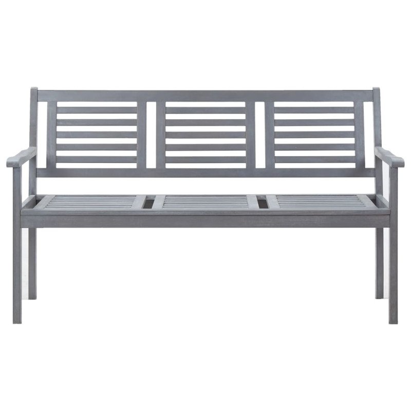 vidaXL 2-miestna záhradná lavica s vankúšom 150 cm sivá eukalyptus