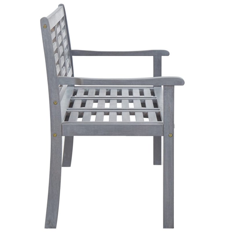 vidaXL 2-miestna záhradná lavica s vankúšom 150 cm sivá eukalyptus