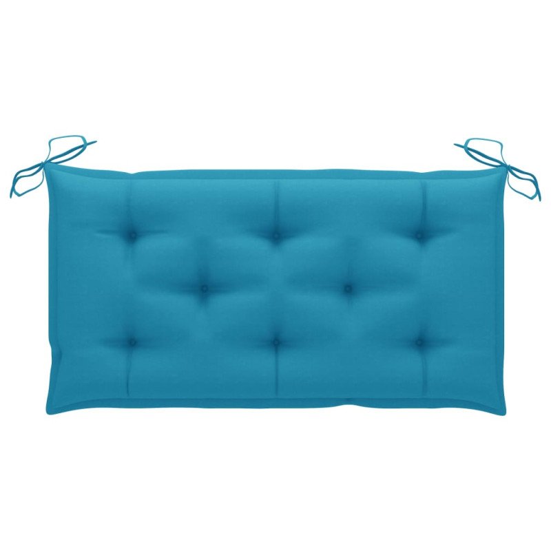 vidaXL Záhradná lavička, svetlomodrá podložka 112 cm, tíkový masív