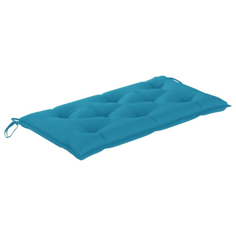vidaXL Záhradná lavička, svetlomodrá podložka 112 cm, tíkový masív
