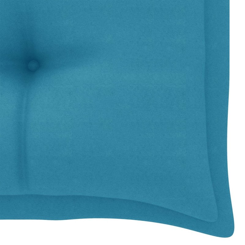 vidaXL Záhradná lavička, svetlomodrá podložka 112 cm, tíkový masív