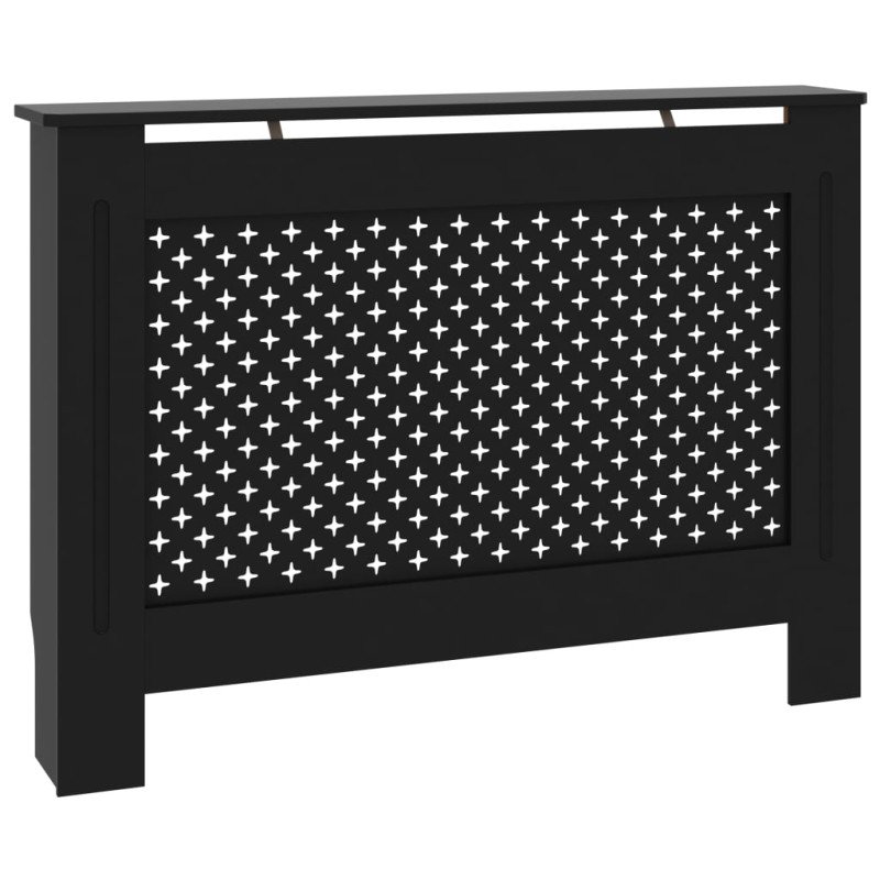 vidaXL Kryt na radiátor čierny 112x19x81,5 cm MDF