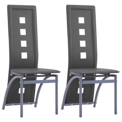  vidaXL Jedálenské stoličky 2 ks sivé umelá koža