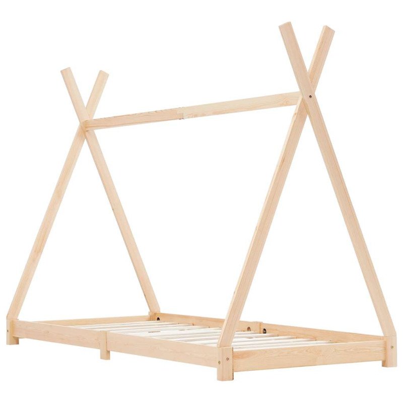 vidaXL Detský posteľný rám masívne borovicové drevo 90x200 cm 