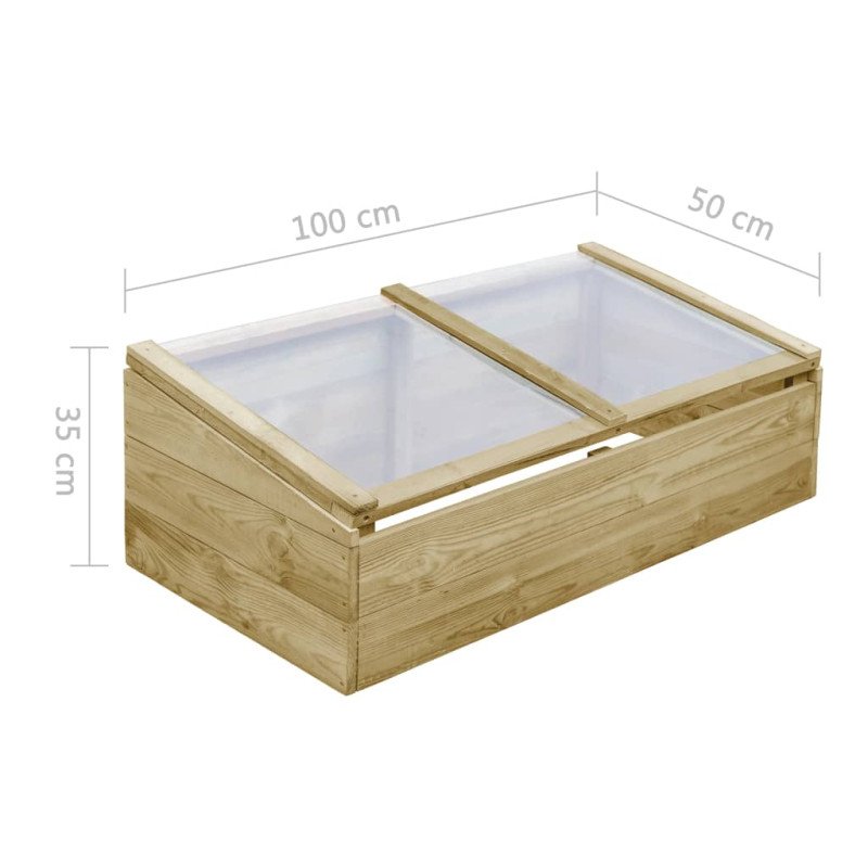 vidaXL Skleníky 2 ks impregnovaná borovica 100x50x35 cm