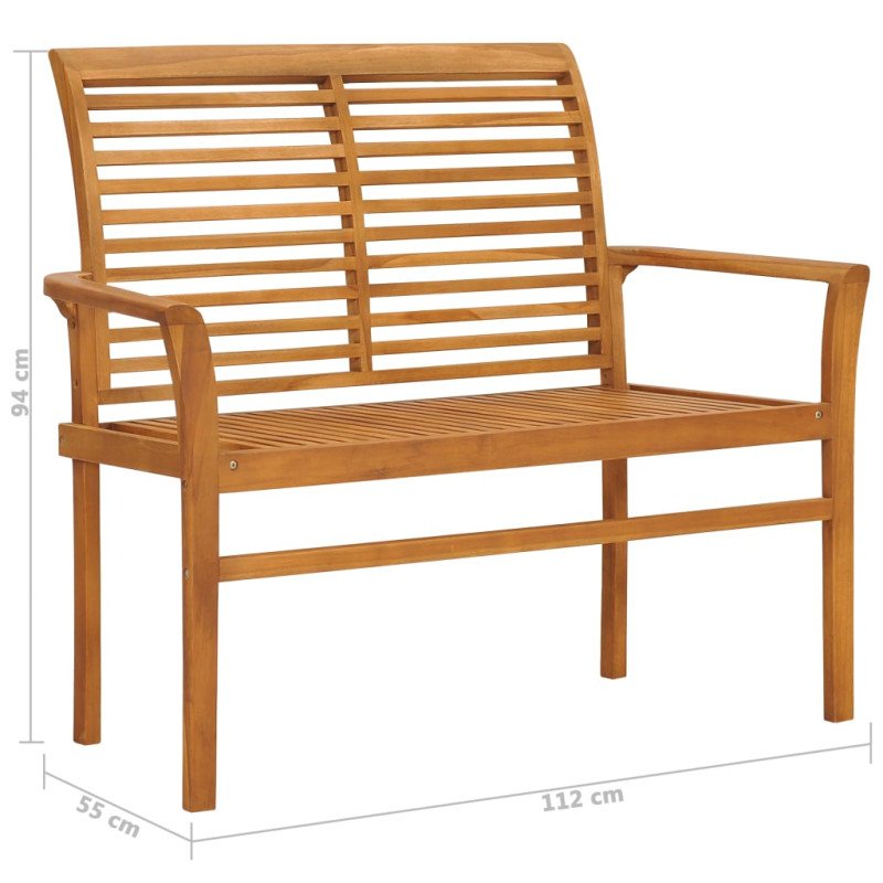 vidaXL Záhradná lavička a antracitová podložka 112 cm teakový masív