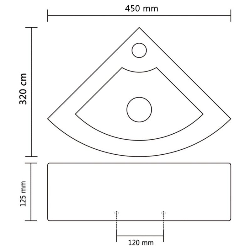 vidaXL Umývadlo s prepadom 45x32x12,5 cm keramické zlaté